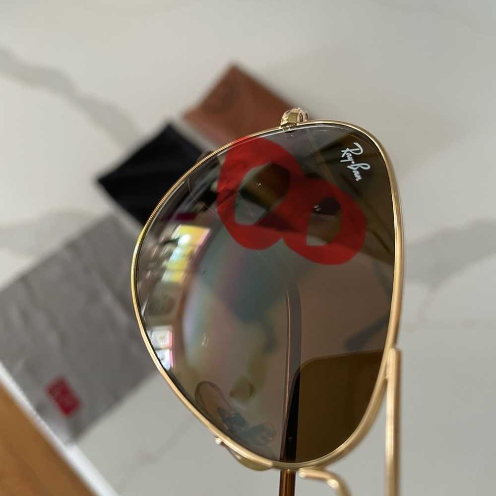 Ray-Ban Aviator Gold and Brown Sunglasses - Picture 14 of 14